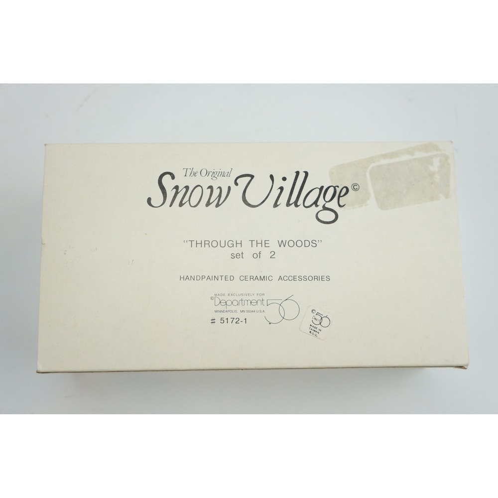 Department 56 Snow Village Through the Woods 5172-1 Ceramic Figures Excellent